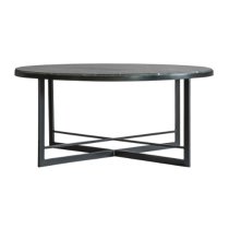 Nectar Round Marble Coffee Table With Black Metal Frame