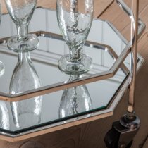 Ockham Octagonal Glass Shelves Drinks Trolley With Silver Frame