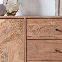 Oakmont Wooden Sideboard With 2 Doors 3 Drawers In Natural