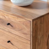 Oakmont Wooden Sideboard With 2 Doors 3 Drawers In Natural