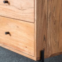 Oakmont Wooden Sideboard With 2 Doors 3 Drawers In Natural