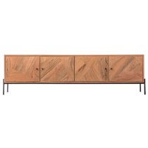 Oakmont Wooden TV Stand With 4 Doors In Natural