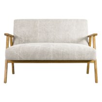 Neelan Fabric 2 Seater Sofa With Wooden Frame In Natural