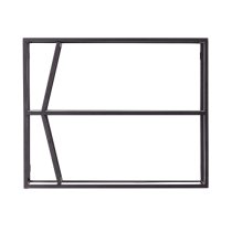 Pomona Glass Top Wall Shelving Unit In Black With Metal Frame