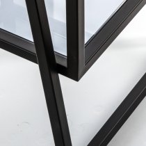 Pomona Small Glass Top Open Display Cabinet In Black