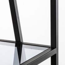 Pomona Small Glass Top Open Display Cabinet In Black