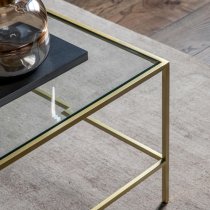 Custer Clear Glass Coffee Table With Champagne Metal Frame