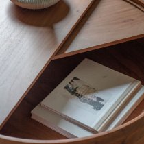 Pawhuska Round Acacia Wood Storage Coffee Table In Natural