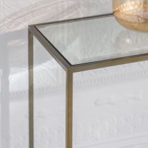 Custer Clear Glass Console Table With Bronze Metal Frame