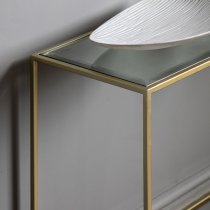 Custer Clear Glass Console Table With Champagne Metal Frame