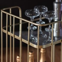 Kingman Glass Drinks Trolley With Champagne Metal Frame