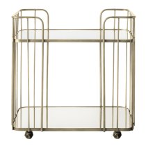 Kingman Glass Drinks Trolley With Champagne Metal Frame