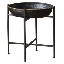 Harrison Round Metal Side Table In Black And Gold