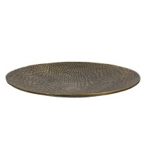 Cheetah Aluminium Decorative Dish In Antique Champagne And Gold