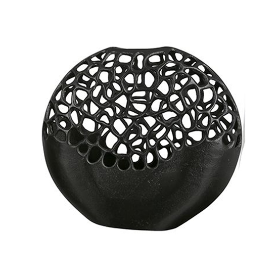 Cracklier Aluminium Large Decorative Vase In Matt Black