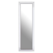 Emtin Rectangular Floor Standing Cheval Mirror In Silver Frame