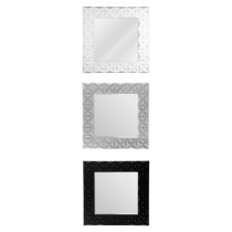 Necro Square High Gloss Wall Bedroom Mirror In White Frame