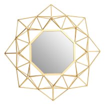 Farota Small Geometric Design Wall Mirror In Champagne Frame