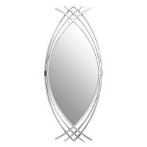 Farota Oval Wall Bedroom Mirror In Silver Frame