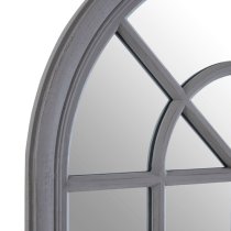 Fresot Curved Window Designed Wall Mirror In Grey