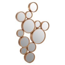 Persacone Small Multi Bubble Design Wall Mirror In Gold Frame