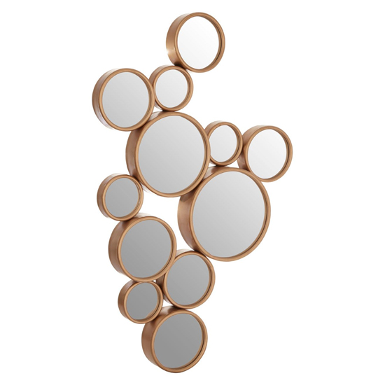 Persacone Small Multi Bubble Design Wall Mirror In Gold Frame