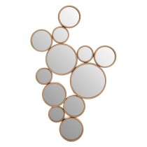 Persacone Small Multi Bubble Design Wall Mirror In Gold Frame