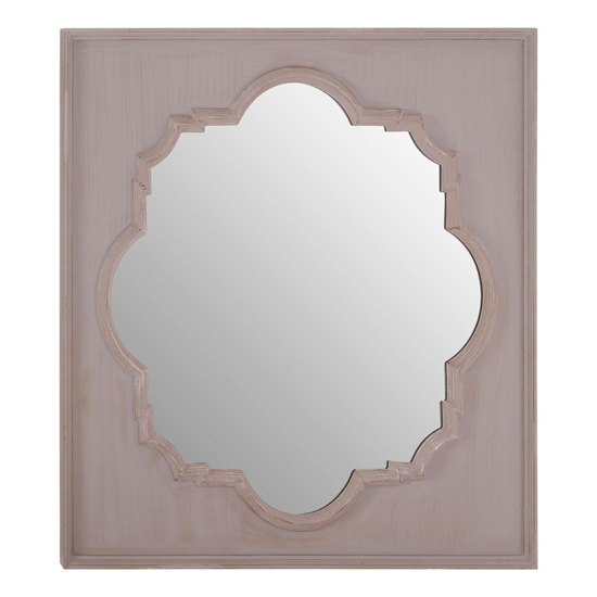 Gladiyas Quatrefoil Design Wall Mirror In Grey Wooden Frame