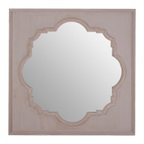 Gladiyas Quatrefoil Design Wall Mirror In Grey Wooden Frame