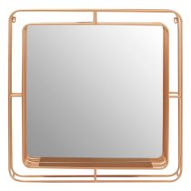 Xuange Square Wall Bedroom Mirror In Rose Gold Metal Frame