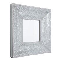 Wonda Square Mosaic Frame Wall Mirror In Silver