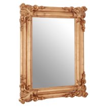 Georga Rectangular Wall Bedroom Mirror In Rich Gold Frame