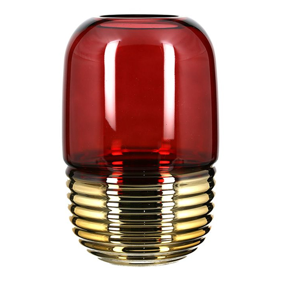 Noble Glass Decorative Vase In Burgundy And Gold