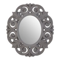 Astoya Scroll Design Wall Mirror In Antique Grey