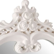 Cikroya Rose Crest Wall Bedroom Mirror In Antique White Frame