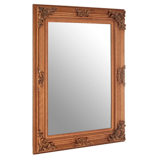 Barstik Rectangular Wall Mirror In Metallic Gold Frame