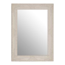 Comato Rectangular Wall Bedroom Mirror In Muted White Frame