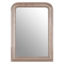 Gaita Rectangular Wall Bedroom Mirror In Matte Silver Frame