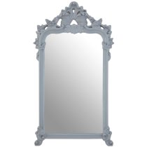 Cikroya Decorative Crest Wall Bedroom Mirror In Grey Frame