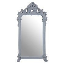 Cikroya Decorative Crest Wall Bedroom Mirror In Grey Frame