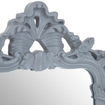 Cikroya Decorative Crest Wall Bedroom Mirror In Grey Frame