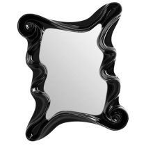 Alatia Wall Bedroom Mirror In Black High Gloss Frame