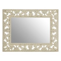 Hildome Rectangular Wall Bedroom Mirror In Cream Frame