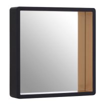 Serrota Small Wall Mirror In Black With Gold Edge