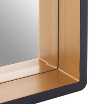 Serrota Small Wall Mirror In Black With Gold Edge