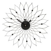 Styria Contemporary Floral Design Wall Clock In Black