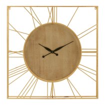 Xuange Square Wall Bedroom Clock In Gold Wooden Frame