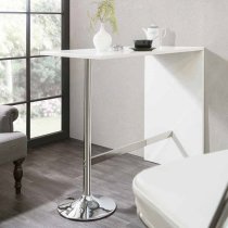 Tuscon Bar Table In White Gloss With 2 Ripple Black Bar Stools