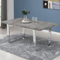 Constable Concrete Effect Dining Table 6 Petra Grey White Chair