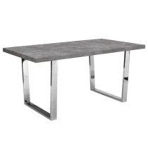 Constable Concrete Effect Dining Table 6 Petra Grey White Chair